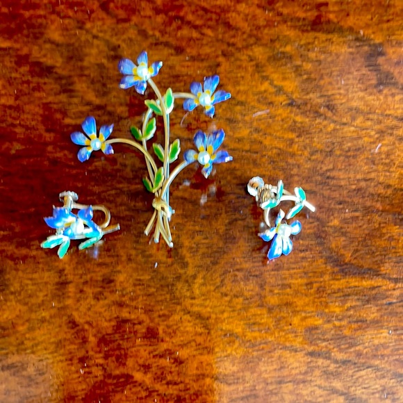 Krementz Earrings and brooch with pearls - Picture 1 of 7